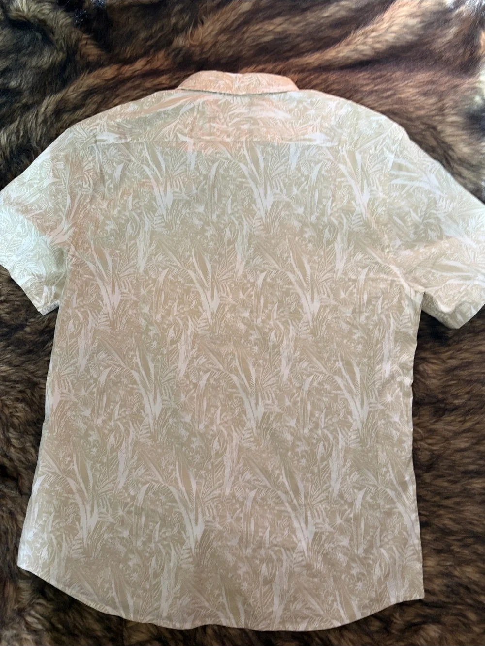 Banana Republic Slim Fit Botanical Print Short-Sleeve Button-Down Size Medium
